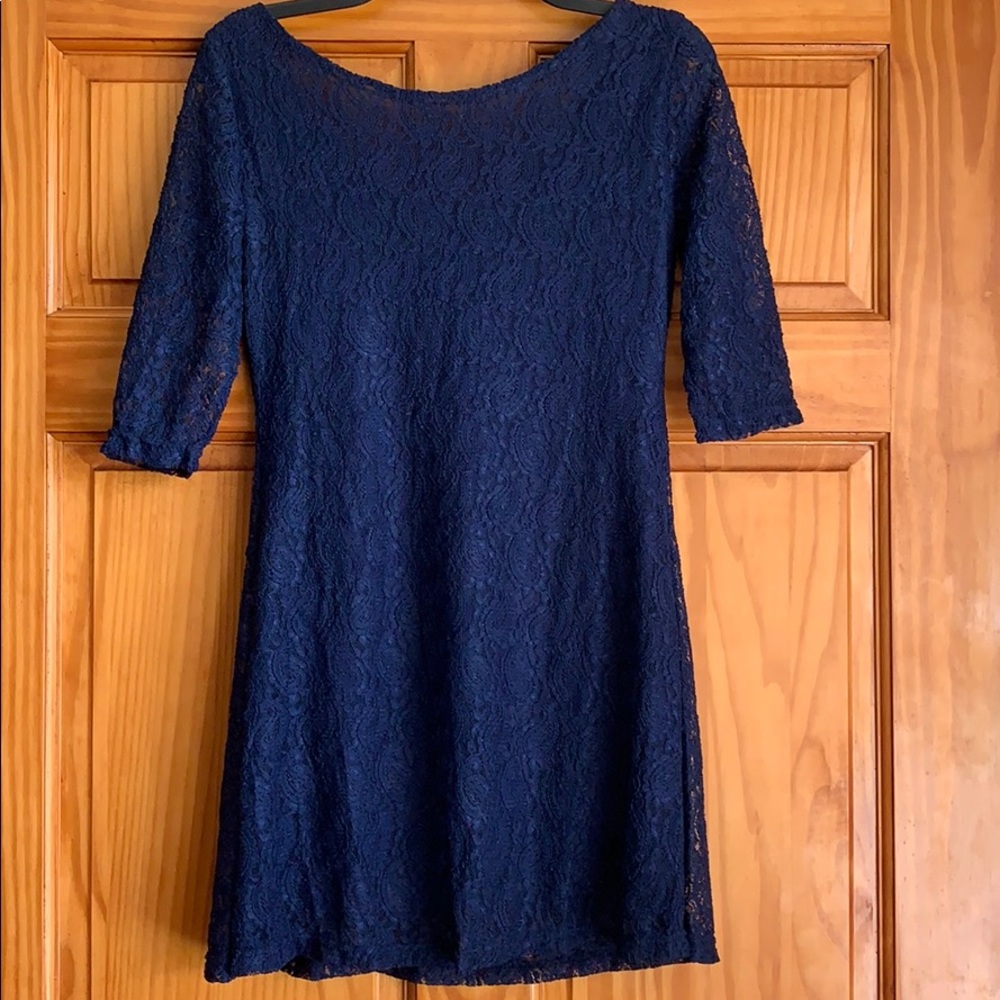 Women’s M Navy Blue Lace Mini Dress